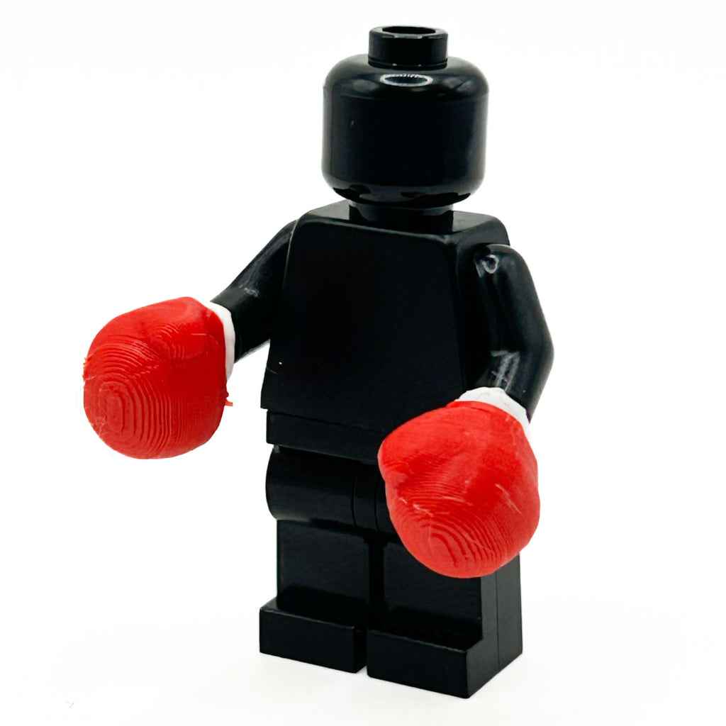 Red and White Boxing Gloves for Minifigs