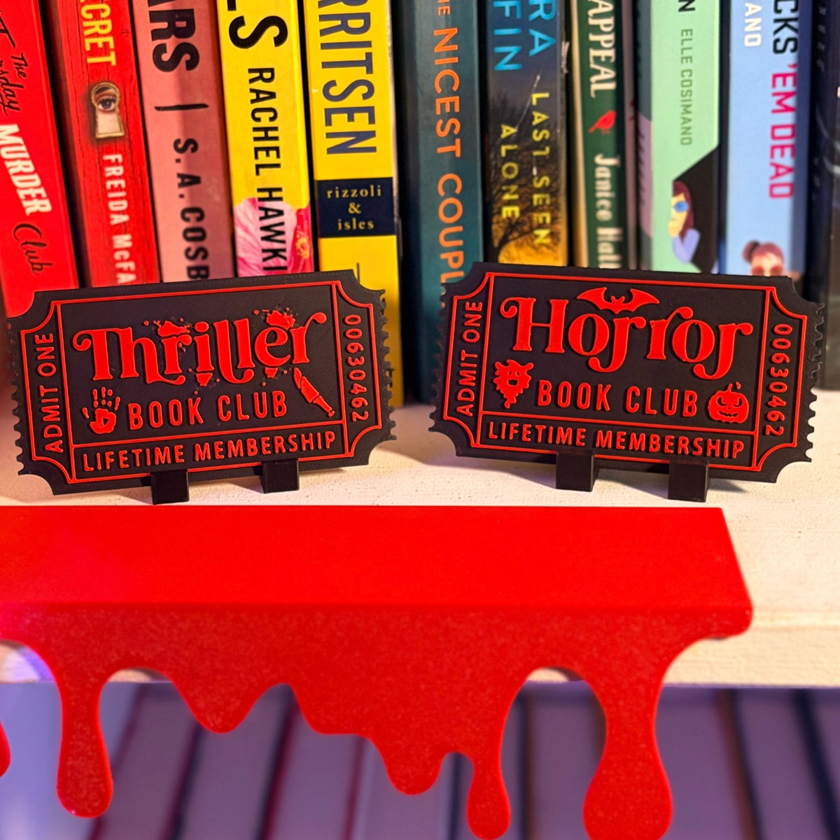 3D-Printed Bloody Bookshelf Drip Decor