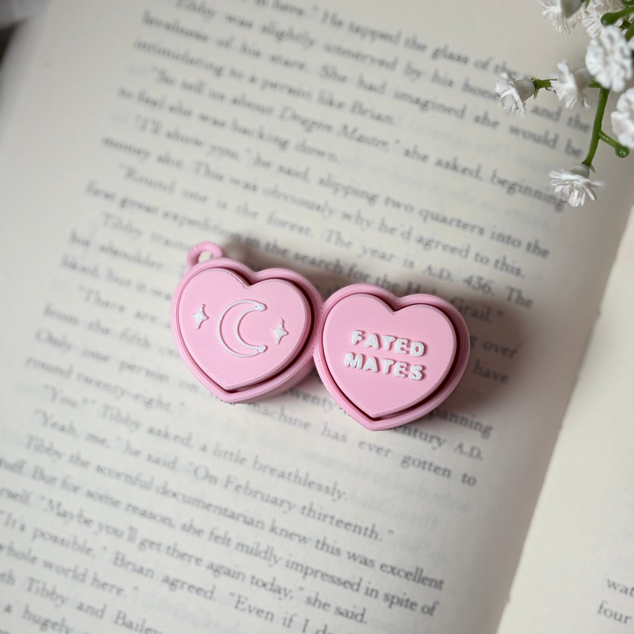 3d Printed Bookish Conversation Hearts Fidget Clicker - Multiple Options
