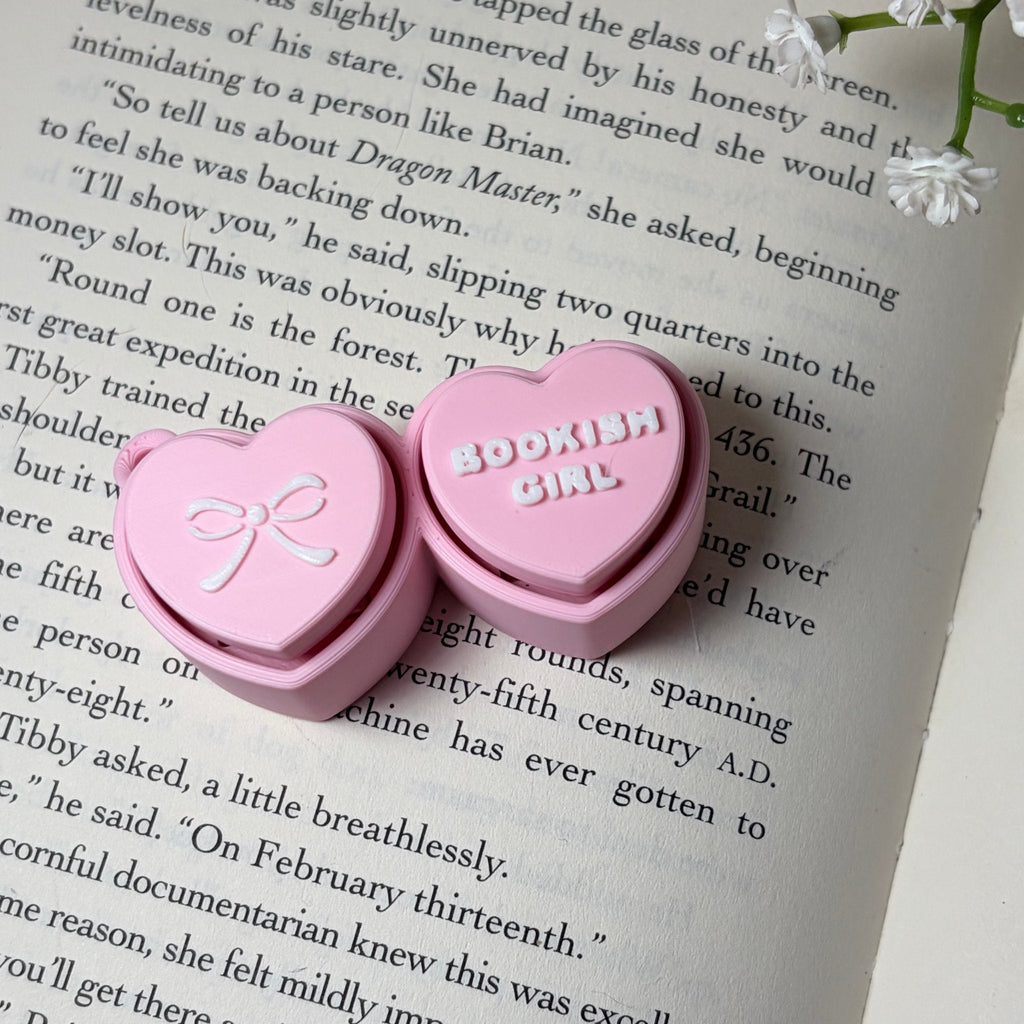 3d Printed Bookish Conversation Hearts Fidget Clicker - Multiple Options