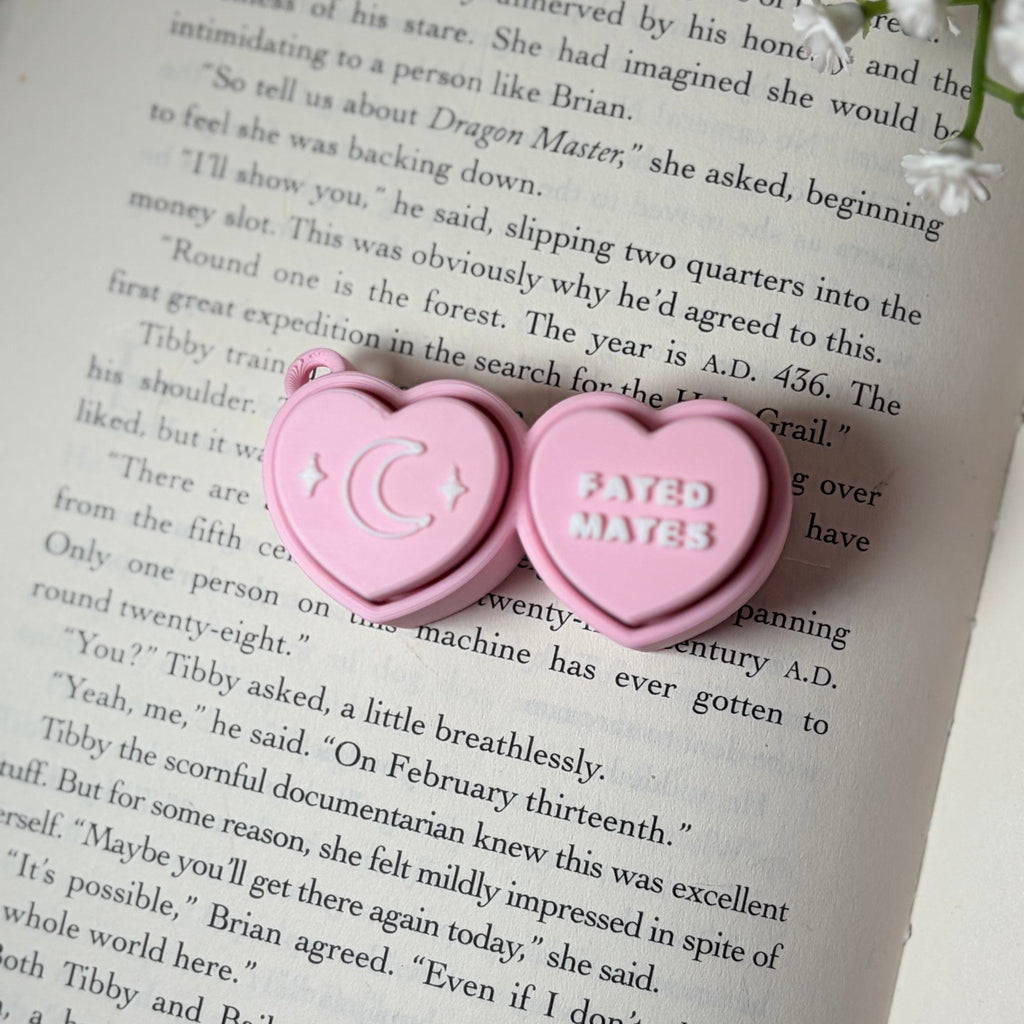 3d Printed Bookish Conversation Hearts Fidget Clicker - Multiple Options