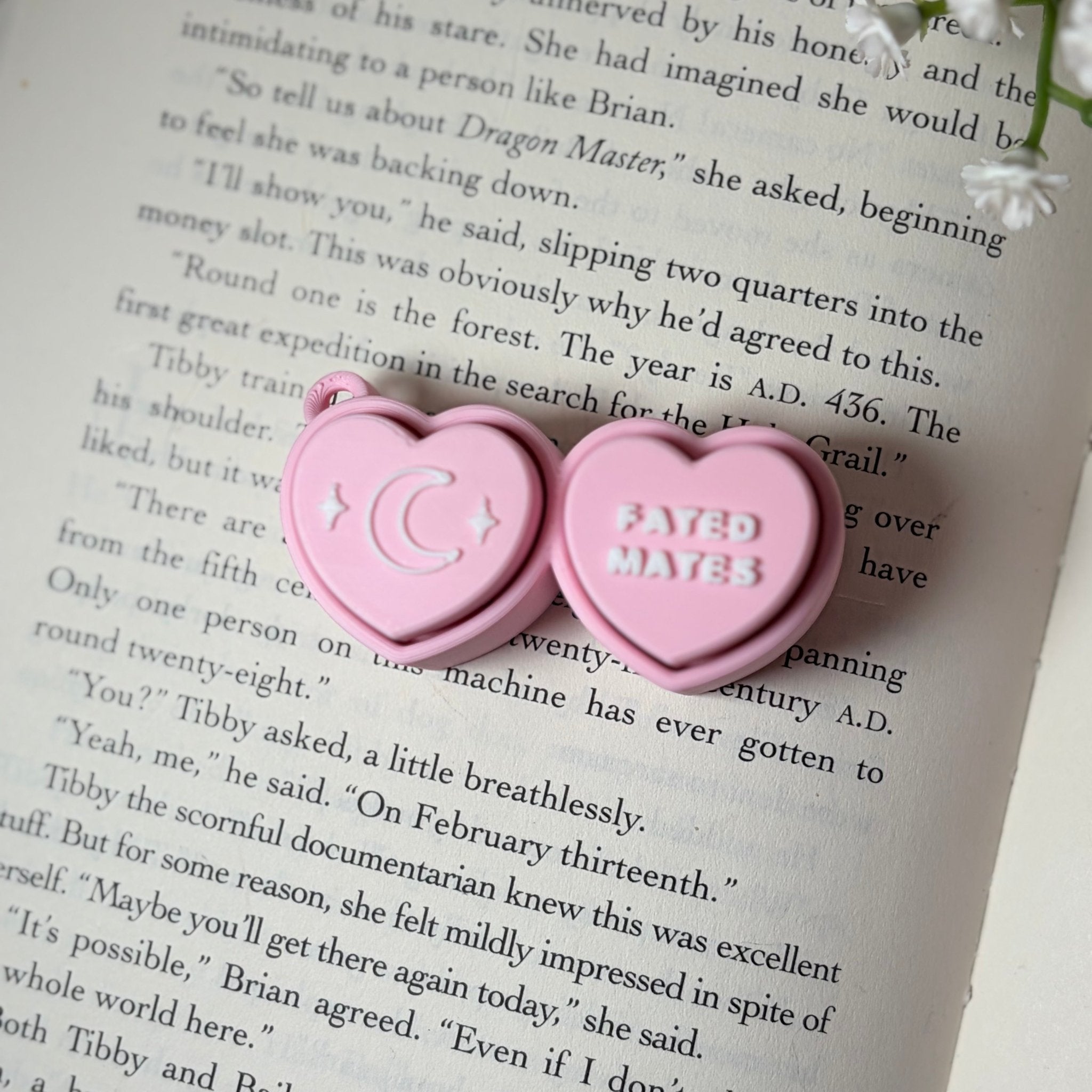 3d Printed Bookish Conversation Hearts Fidget Clicker - Multiple Options