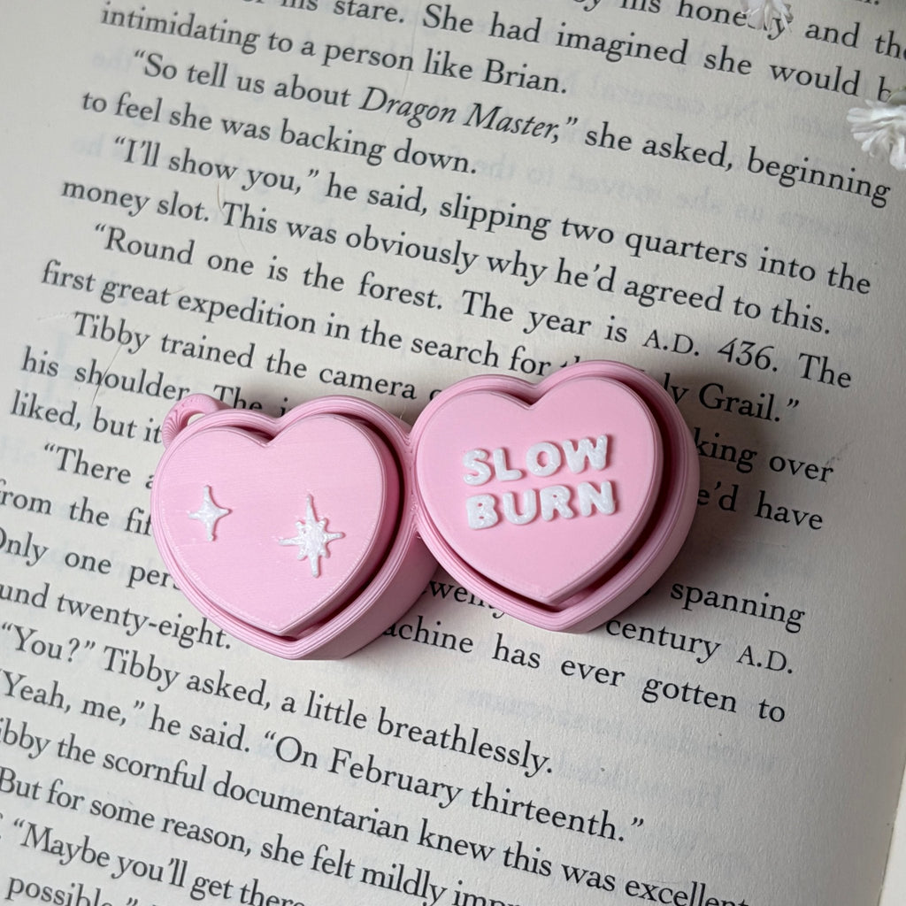 3d Printed Bookish Conversation Hearts Fidget Clicker - Multiple Options