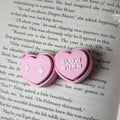 3d Printed Bookish Conversation Hearts Fidget Clicker - Multiple Options