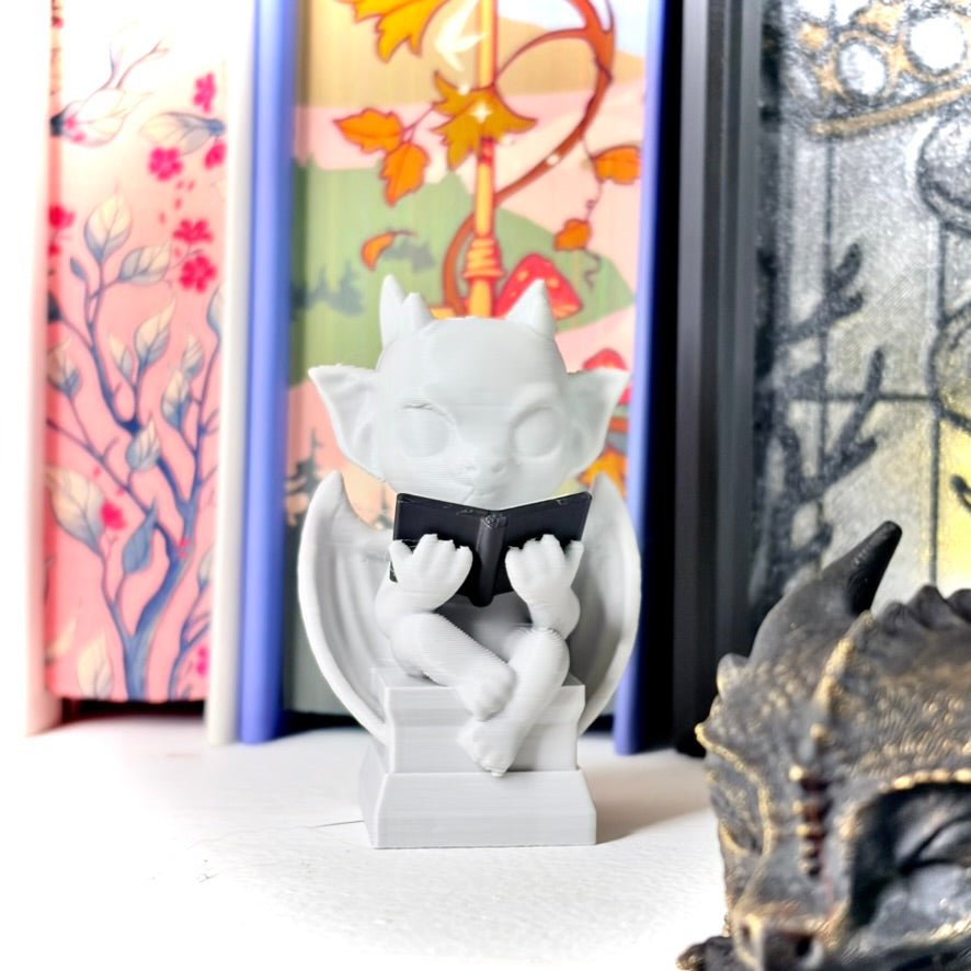 Reading Gargoyle Bookshelf Decor