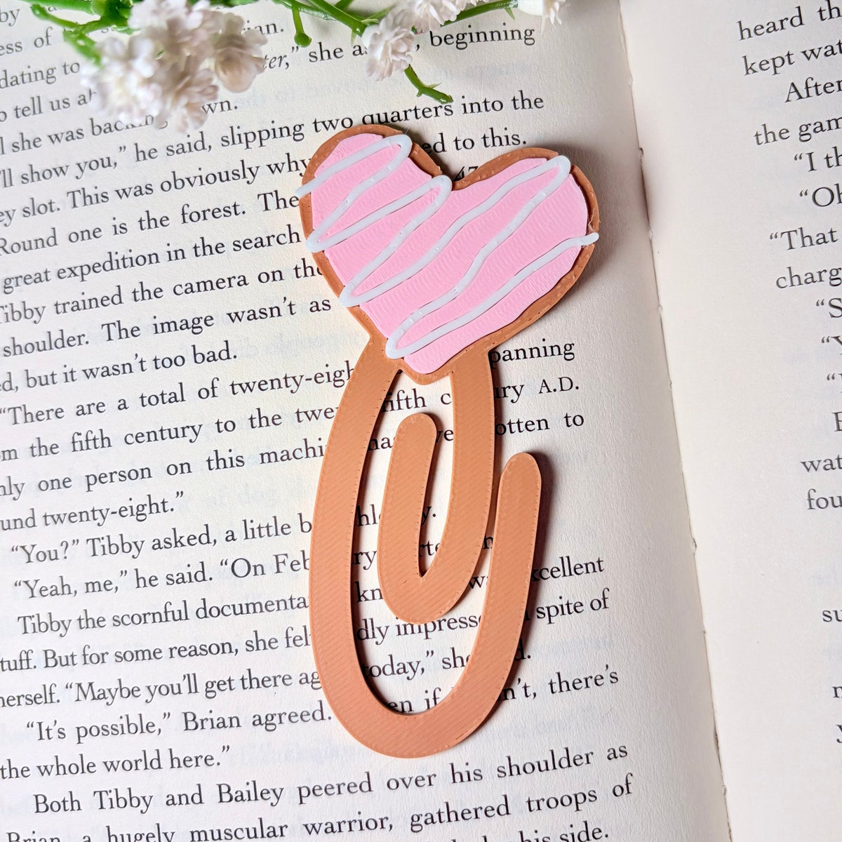 Heart 3D Printed Paperclip Bookmark