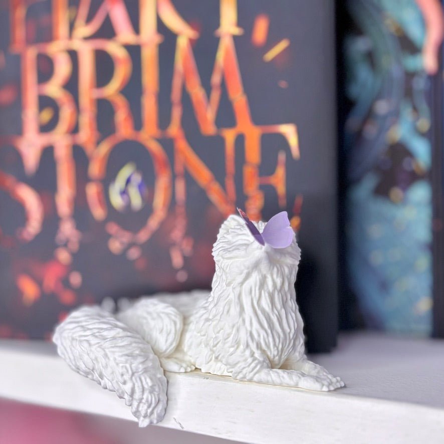 Perchling Fox with Butterfly Bookshelf Decor