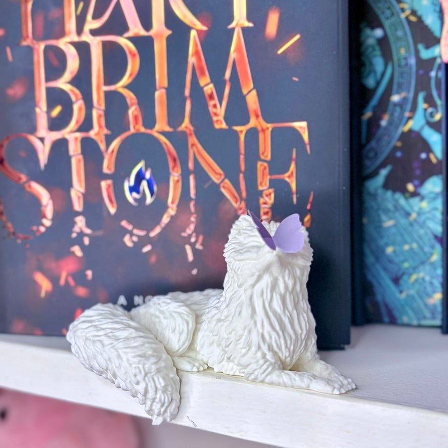 Perchling Fox with Butterfly Bookshelf Decor
