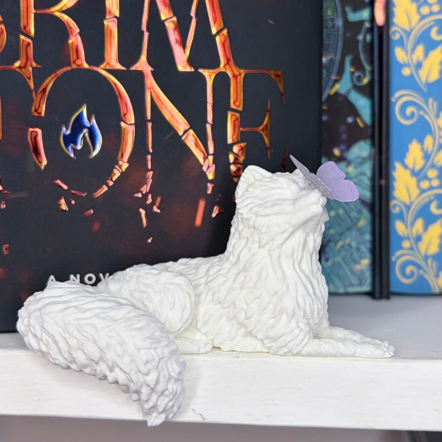 Perchling Fox with Butterfly Bookshelf Decor