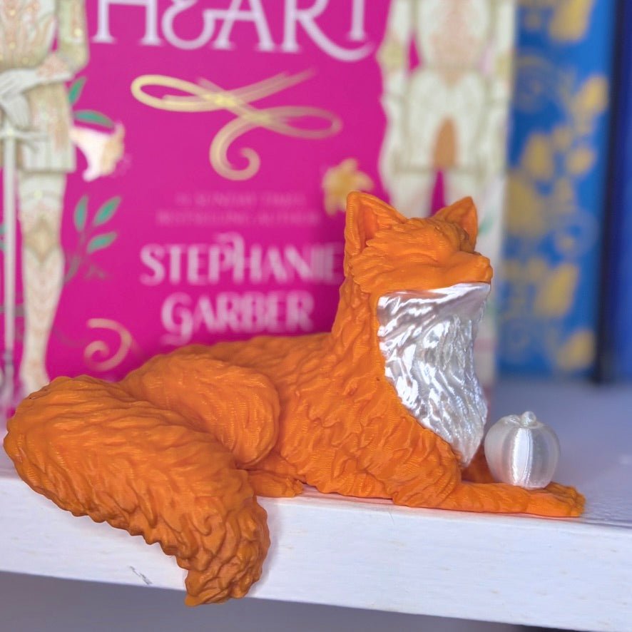 Apple Perchling Fox Bookshelf Decor