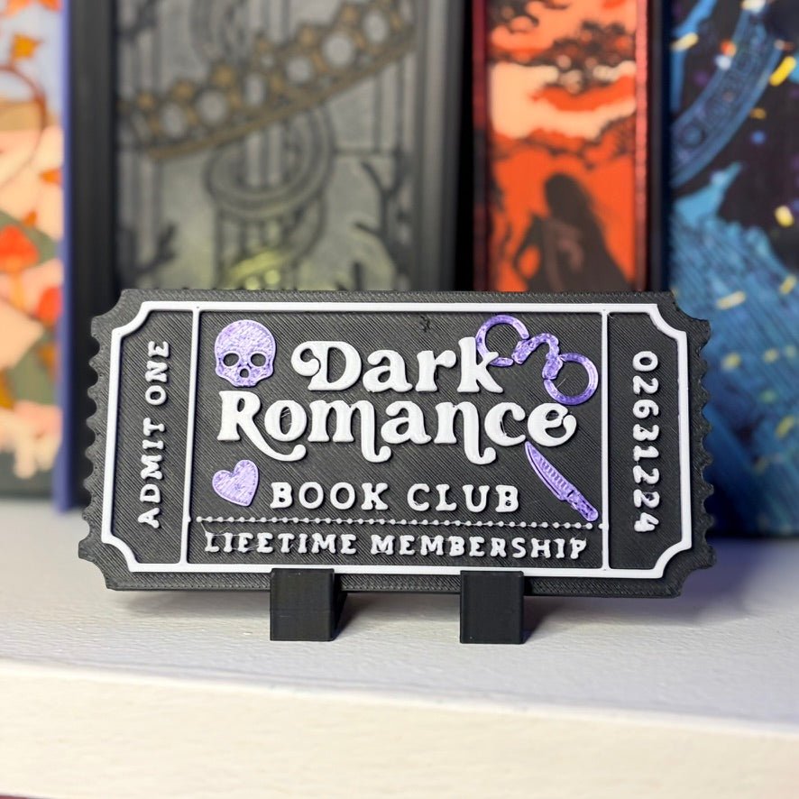 3D-Printed Dark Romance Book Club Shelf Ticket