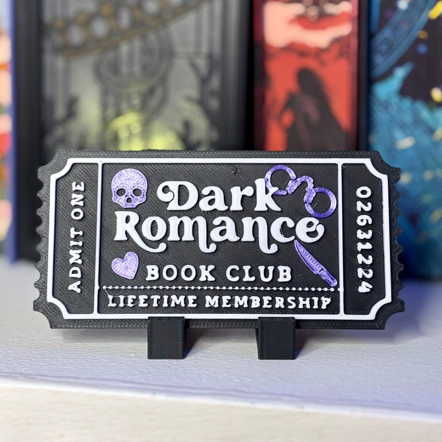 3D-Printed Dark Romance Book Club Shelf Ticket