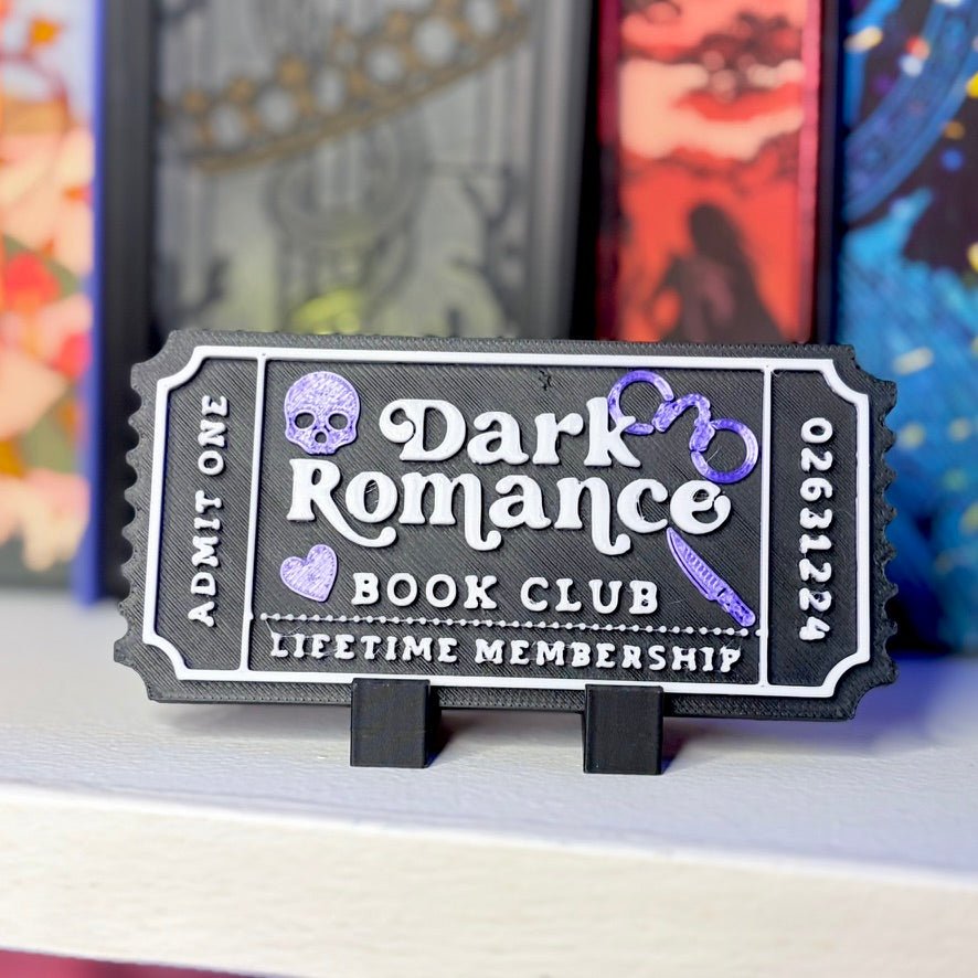 3D-Printed Dark Romance Book Club Shelf Ticket