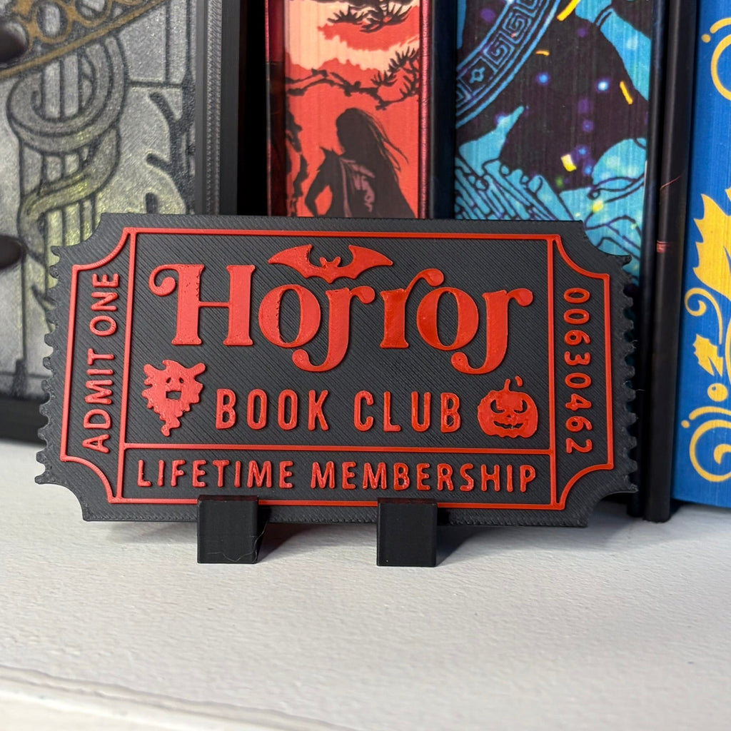 Horror Book Club 3D-Printed Shelf Ticket