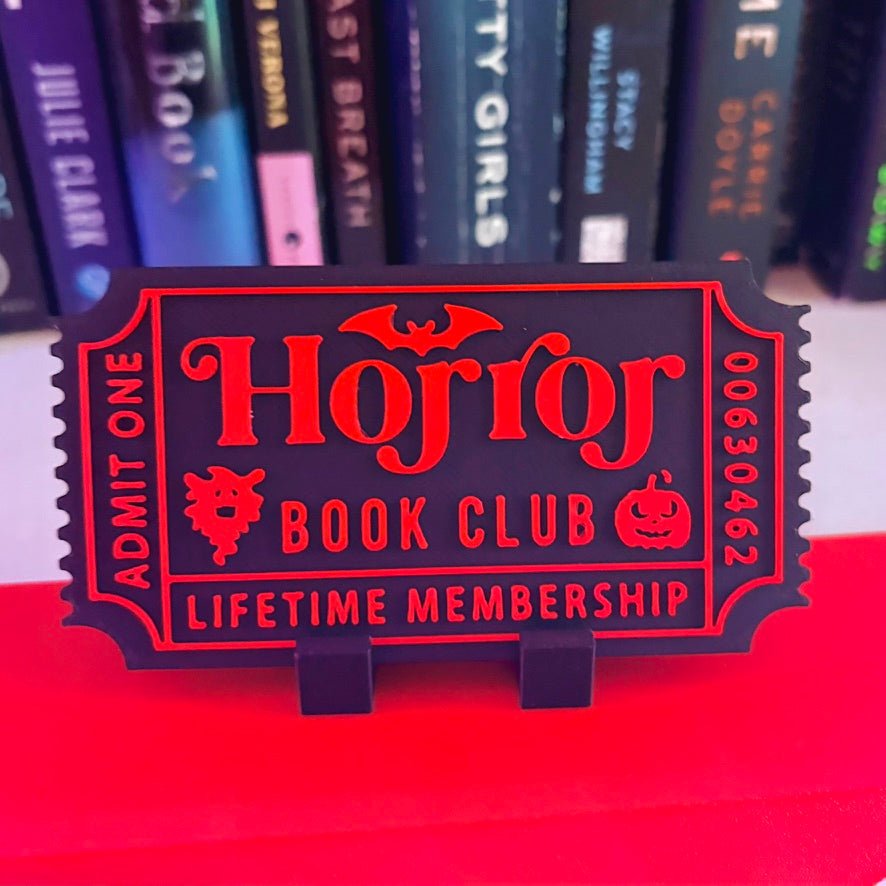 Horror Book Club 3D-Printed Shelf Ticket
