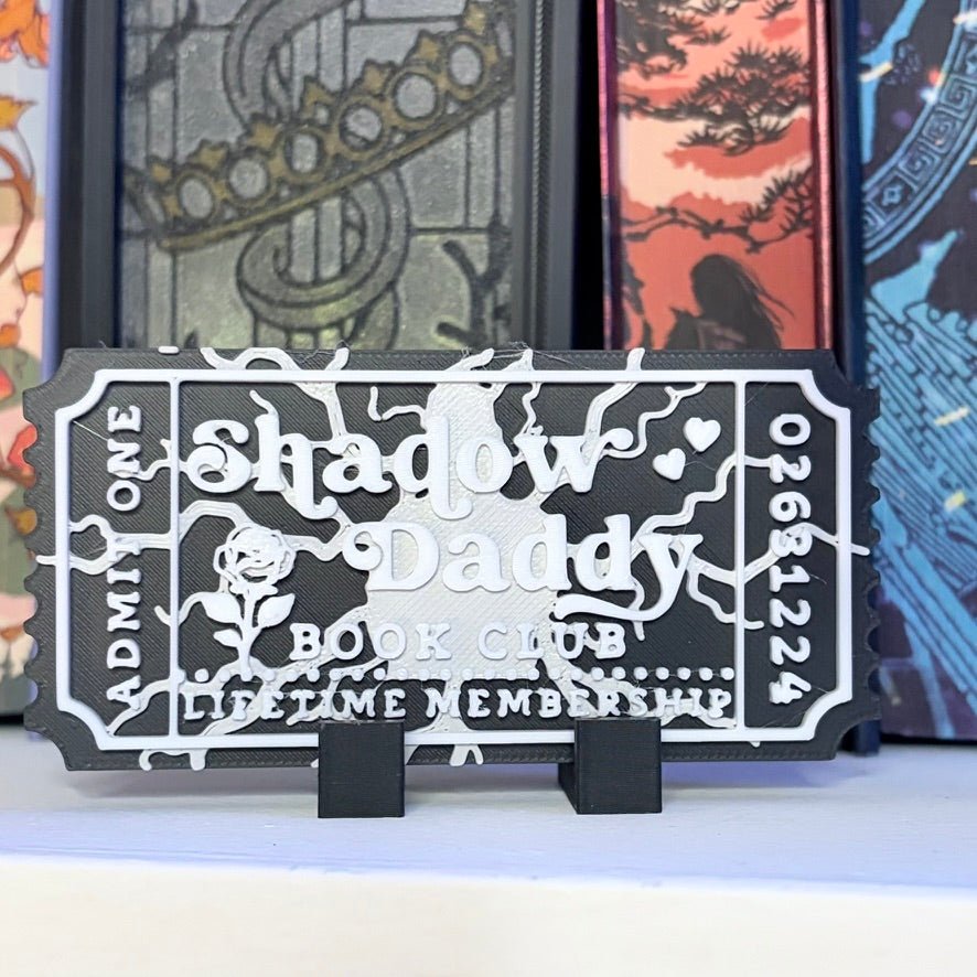 Shadow Daddy Book Club 3D Printed Shelf Ticket