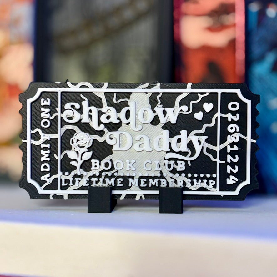 Shadow Daddy Book Club 3D Printed Shelf Ticket