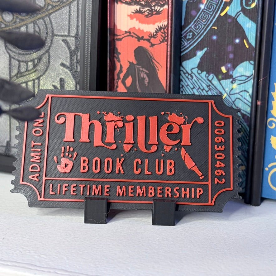 3D-Printed Thriller Book Club Shelf Ticket