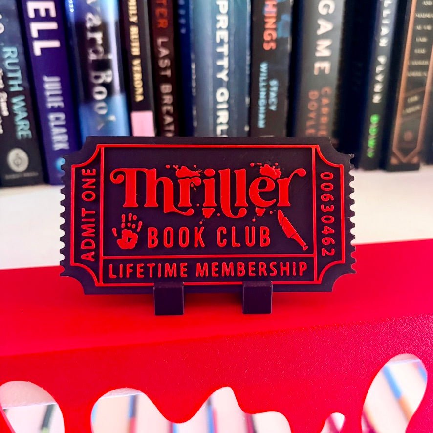 3D-Printed Thriller Book Club Shelf Ticket