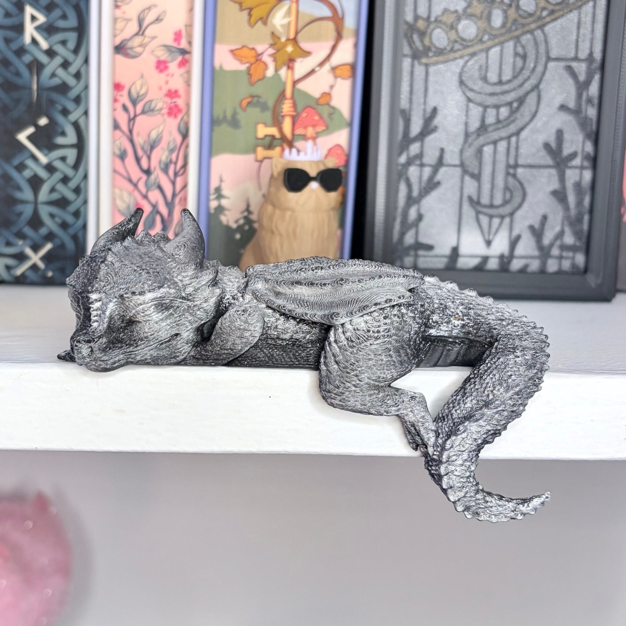 Sleeping Dragon Bookshelf Decor