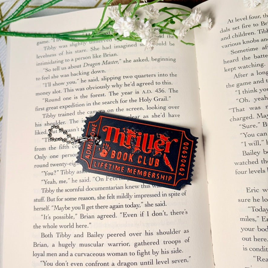 3D Printed Thin Thriller Ticket Keychain | Chain Clasp