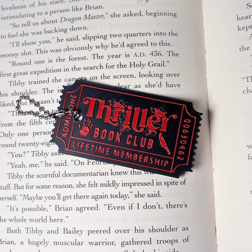 3D Printed Thin Thriller Ticket Keychain | Chain Clasp