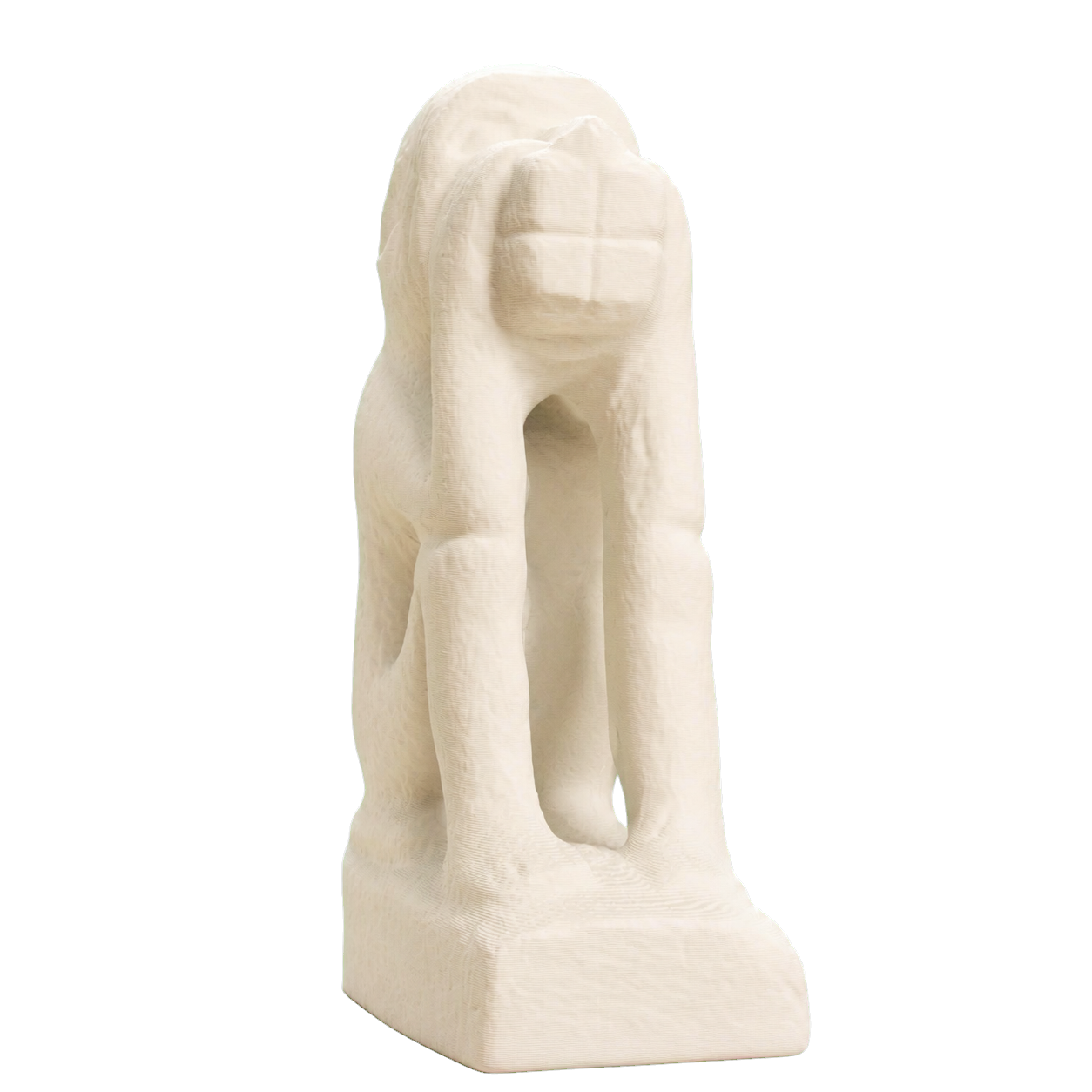 Squatting Monkey 3D Printed Collectible Sculpture
