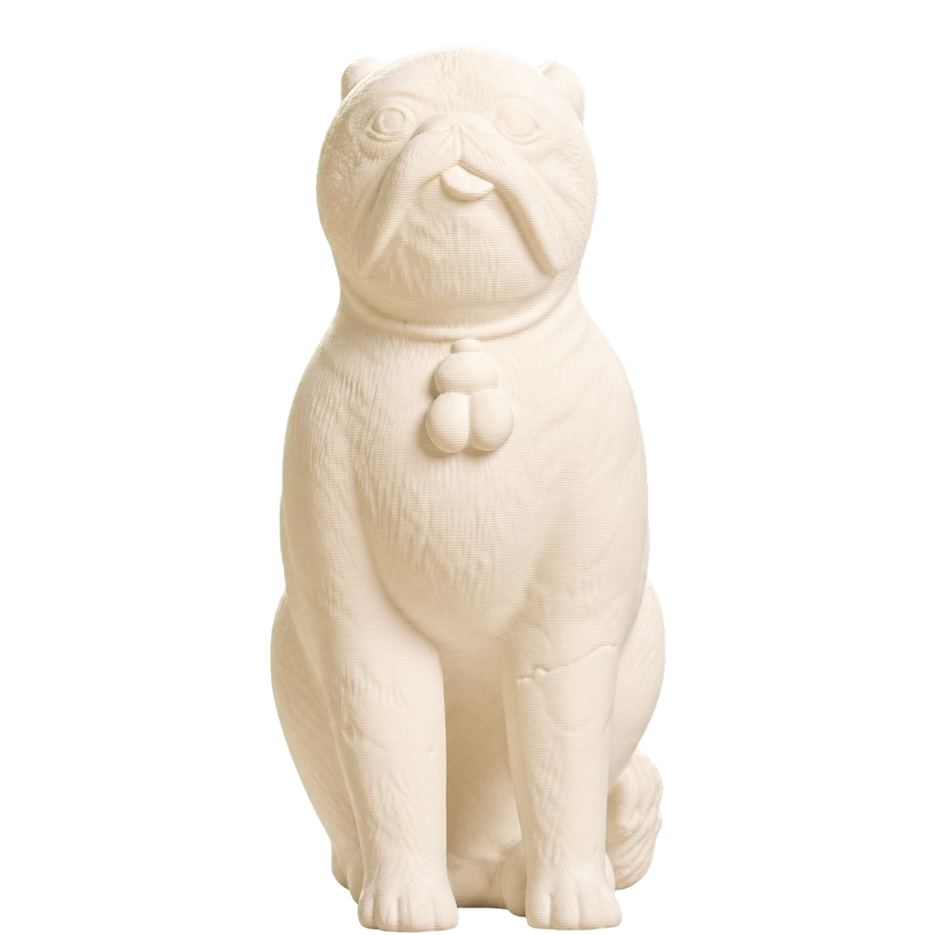 Chinese Porcelain Pug Dog B 3D Printed Collectible Sculpture