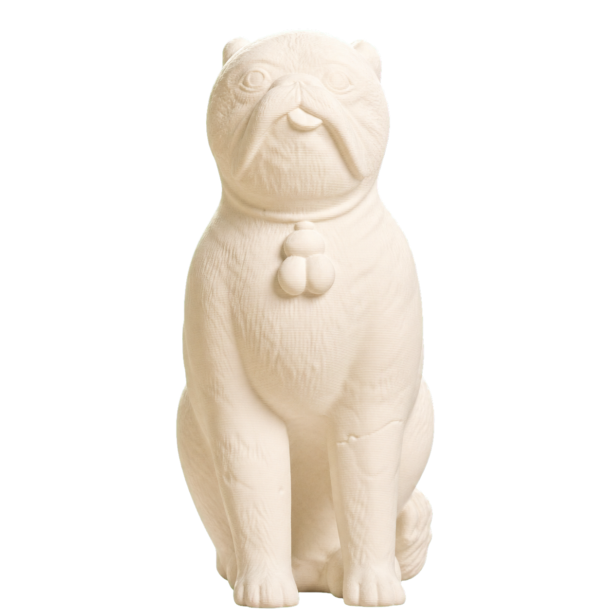 Chinese Porcelain Pug Dog B 3D Printed Collectible Sculpture