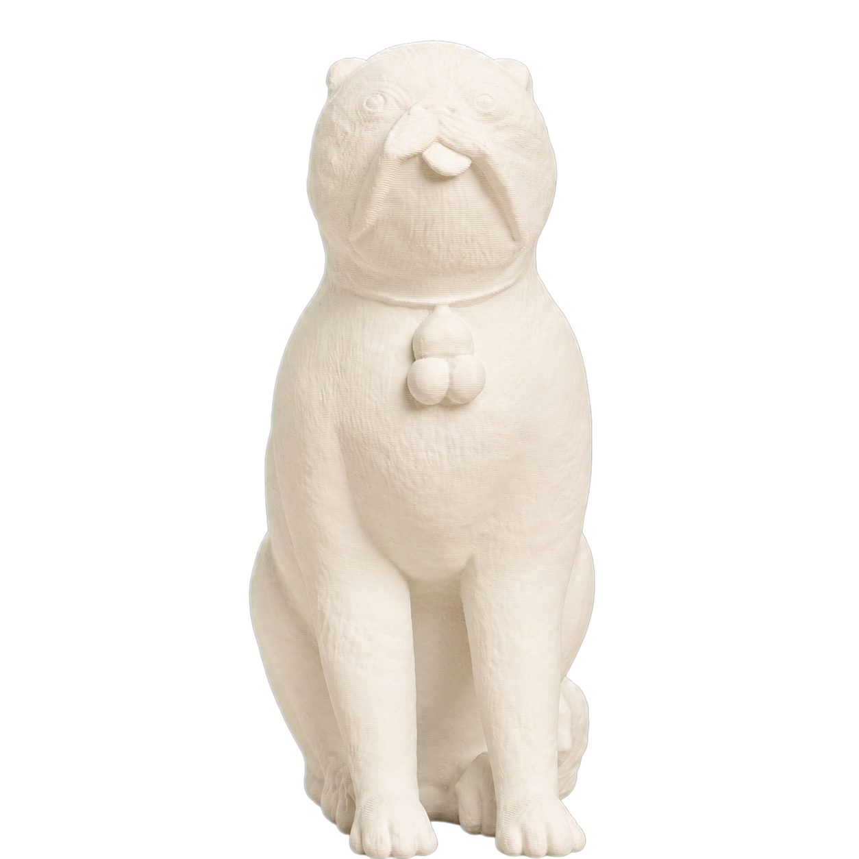 Chinese Porcelain Pug Dog A 3D Printed Collectible Sculpture