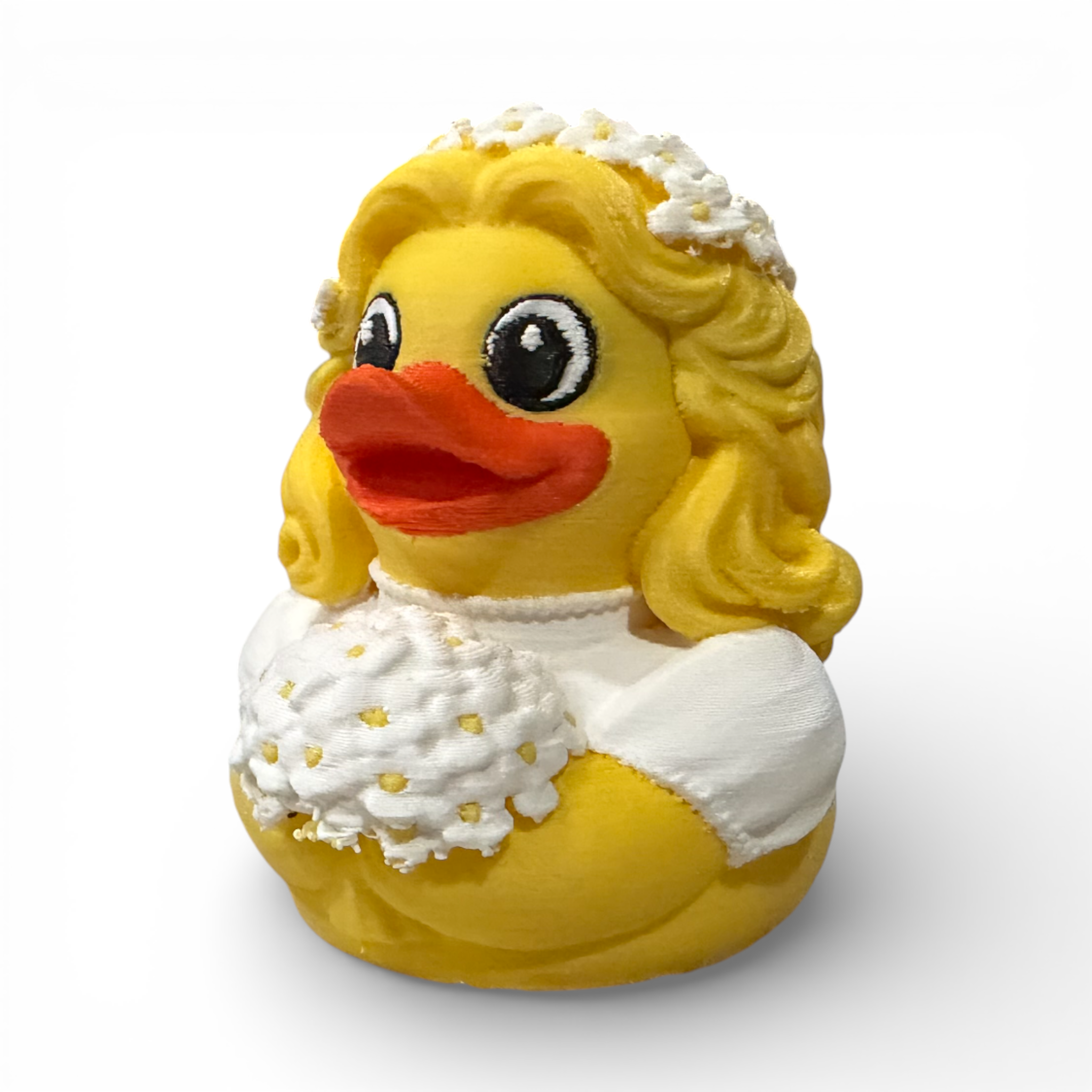 Bride Duck 3D Printed White PLA Based Duck for Wedding Adventures - 3D Printed