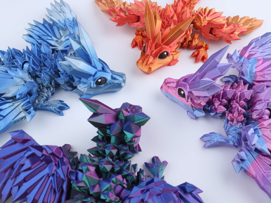 3D Printed Crystal Wing Hatchling Dragon
