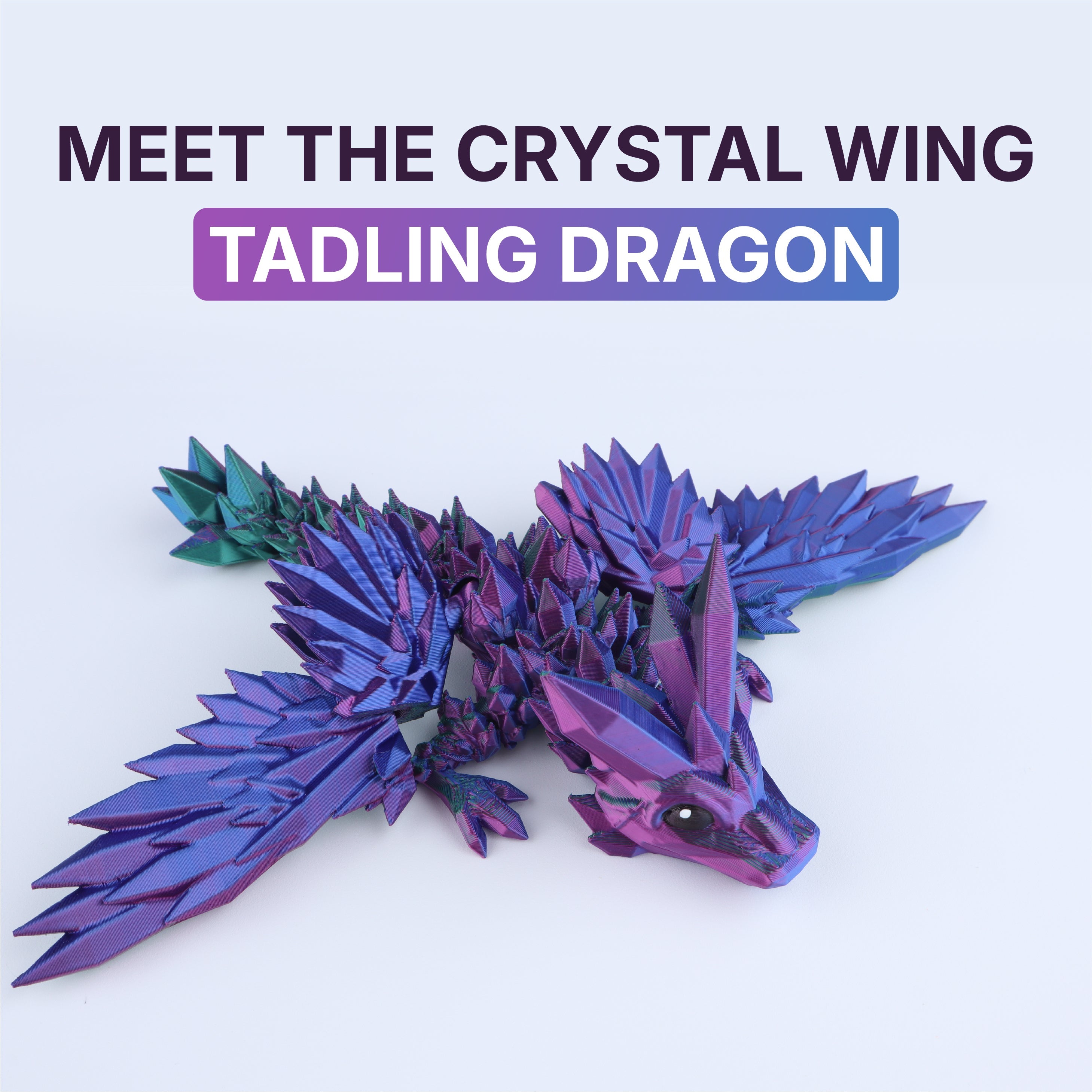 3D Printed Crystal Wing Hatchling Dragon