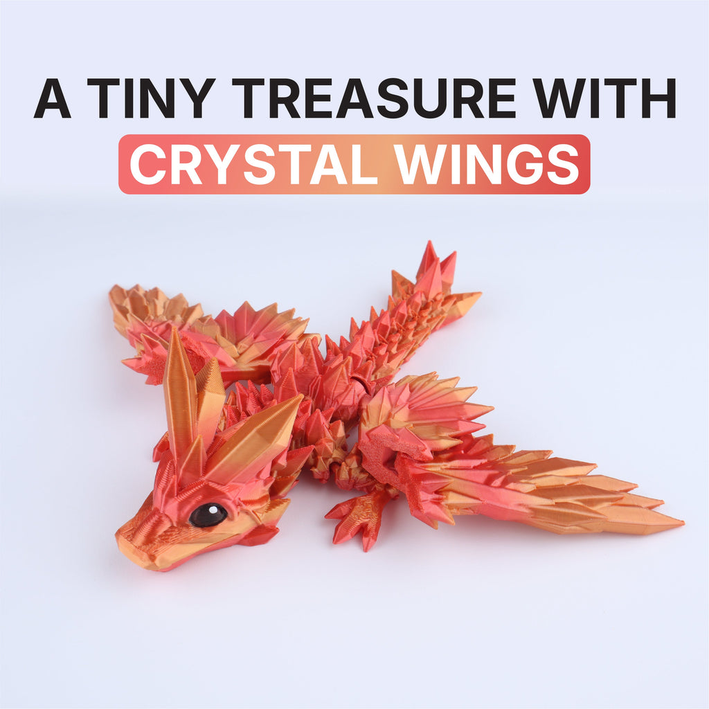 3D Printed Crystal Wing Hatchling Dragon