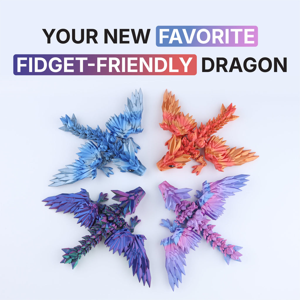 3D Printed Crystal Wing Hatchling Dragon