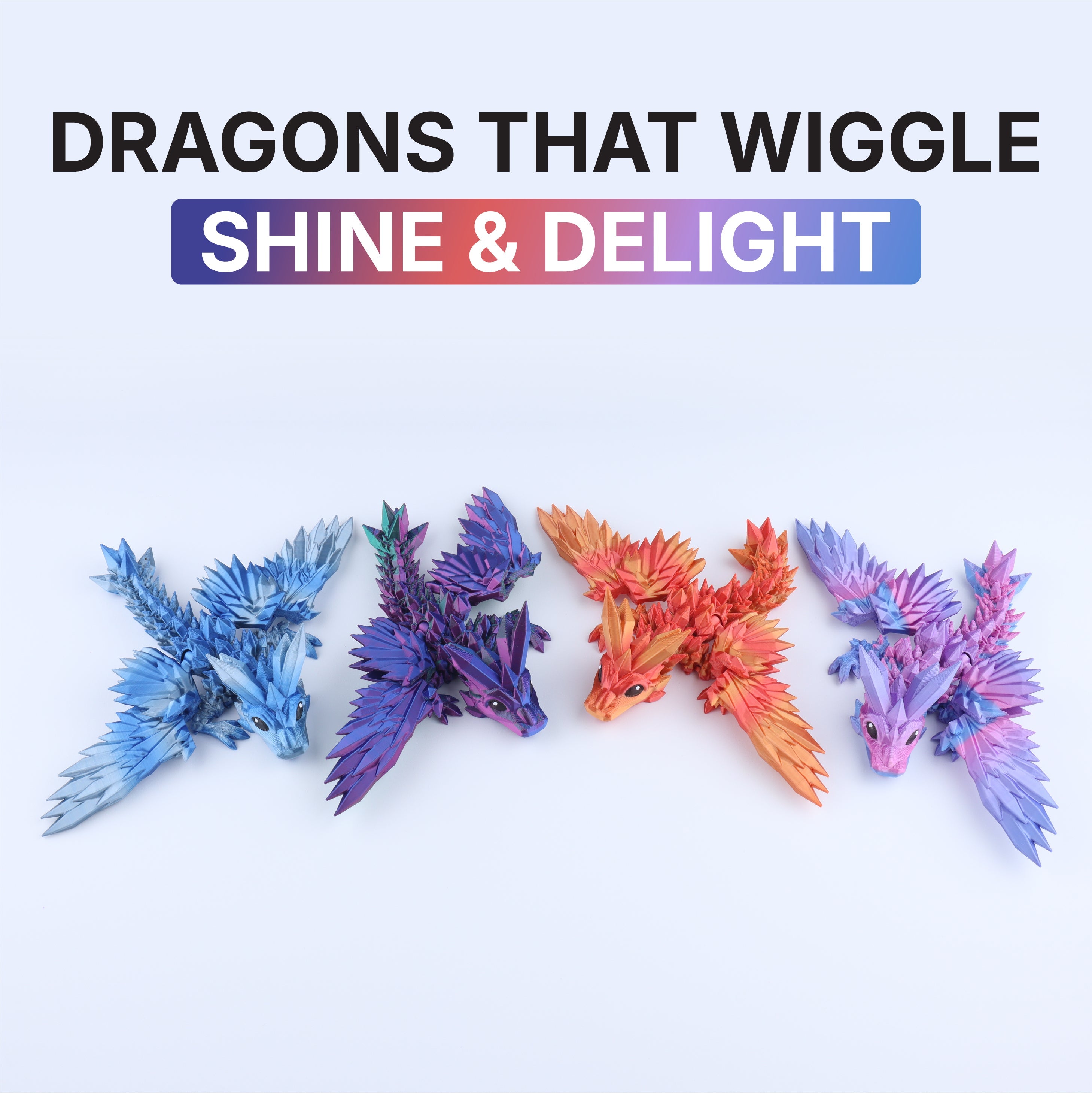 3D Printed Crystal Wing Hatchling Dragon