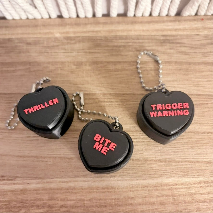 3d Printed Bookish Conversation Hearts Fidget Clicker - Multiple Options