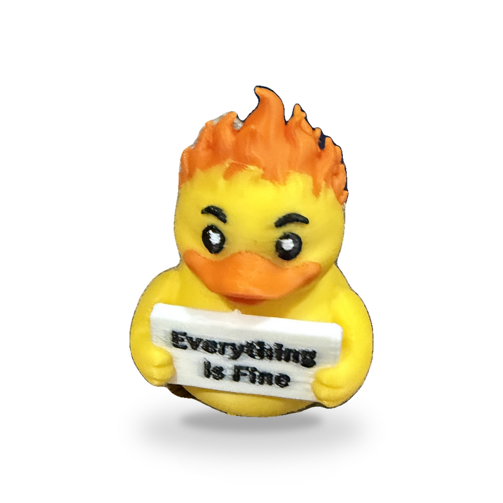 Everything Is Fine Duck - 3D Printed Collectible Desk and Dashboard Decor Gift