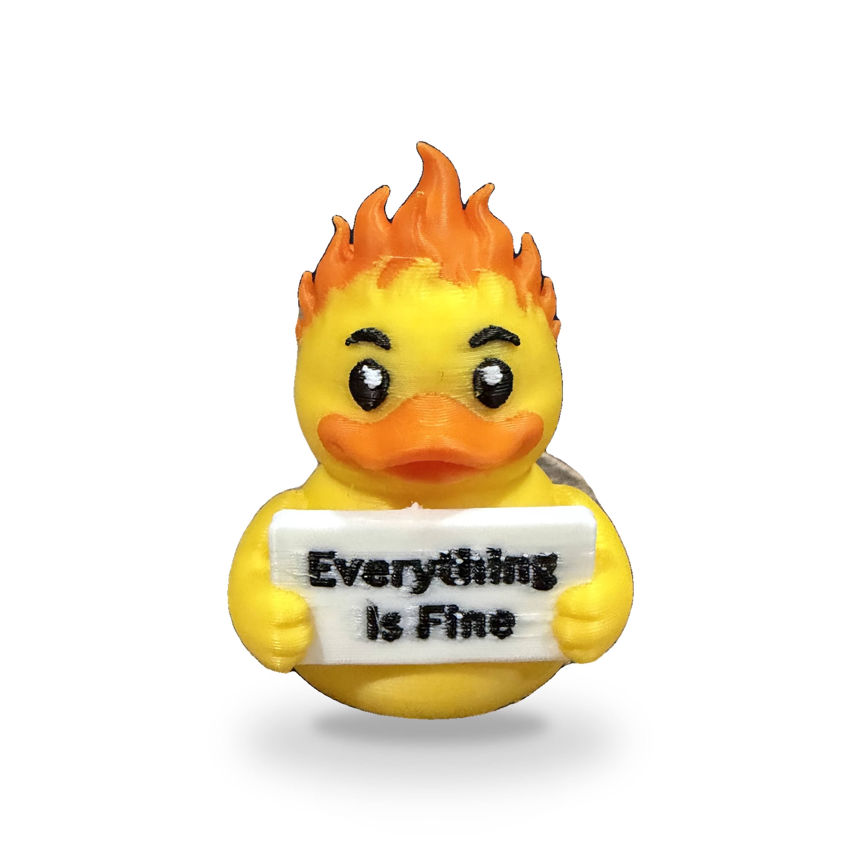 Everything Is Fine Duck - 3D Printed Collectible Desk and Dashboard Decor Gift