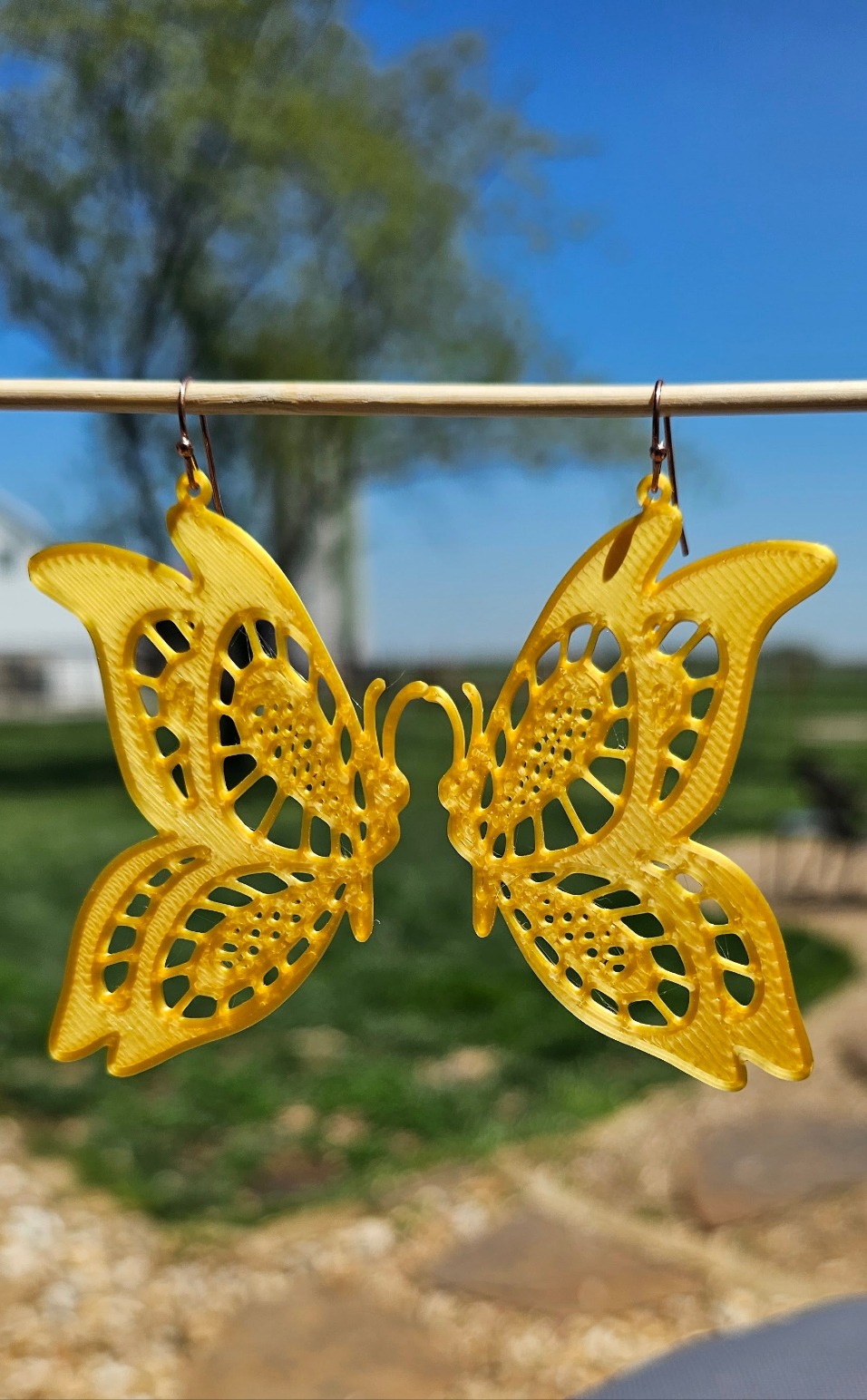 3D Printed Butterfly Boho Earrings