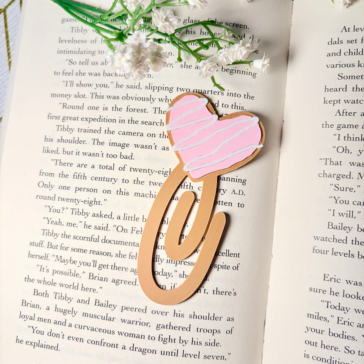 Heart 3D Printed Paperclip Bookmark