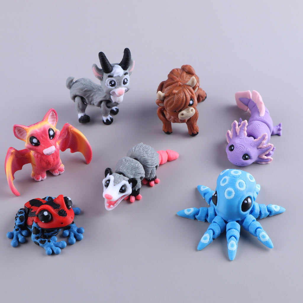 3D Printed Mini Animal Fidget Pack