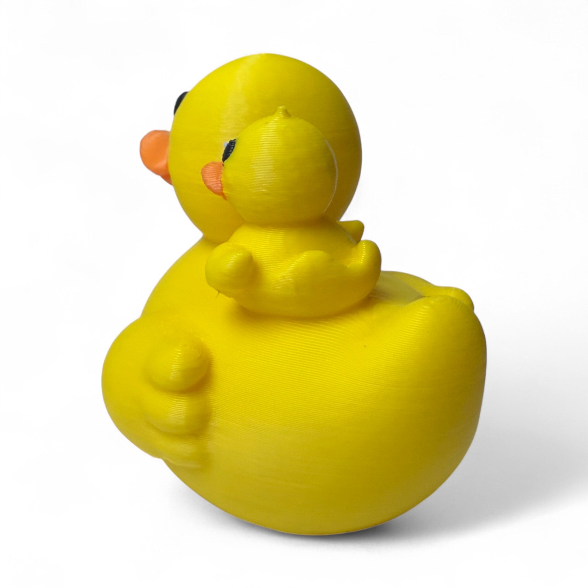 Mom Duck with Baby – 3D-Printed Duck Duo with Baby Riding on Her Back