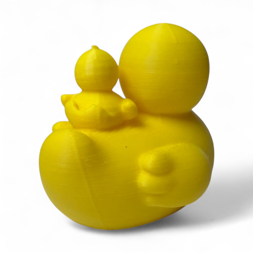 Mom Duck with Baby – 3D-Printed Duck Duo with Baby Riding on Her Back