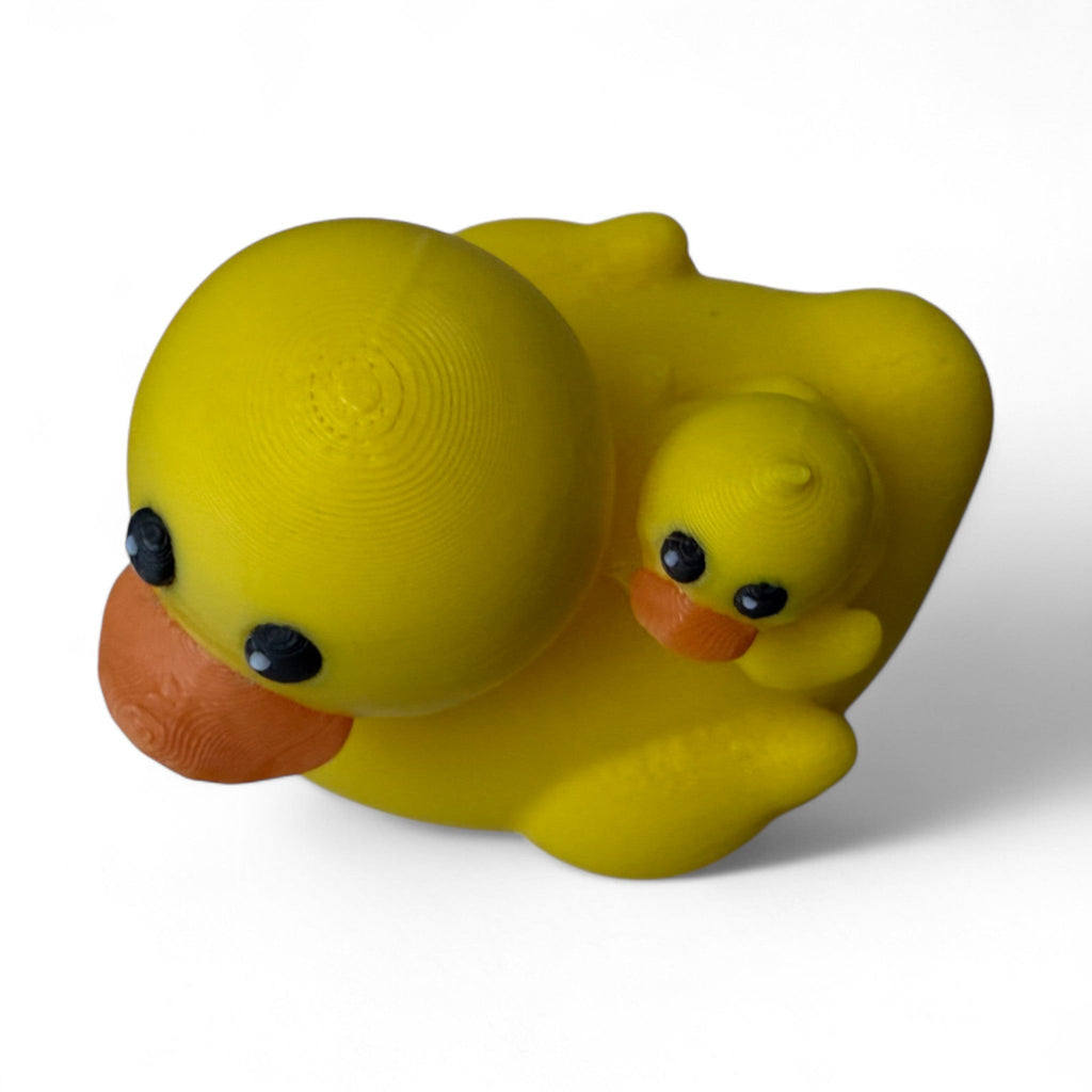 Mom Duck with Baby – 3D-Printed Duck Duo with Baby Riding on Her Back