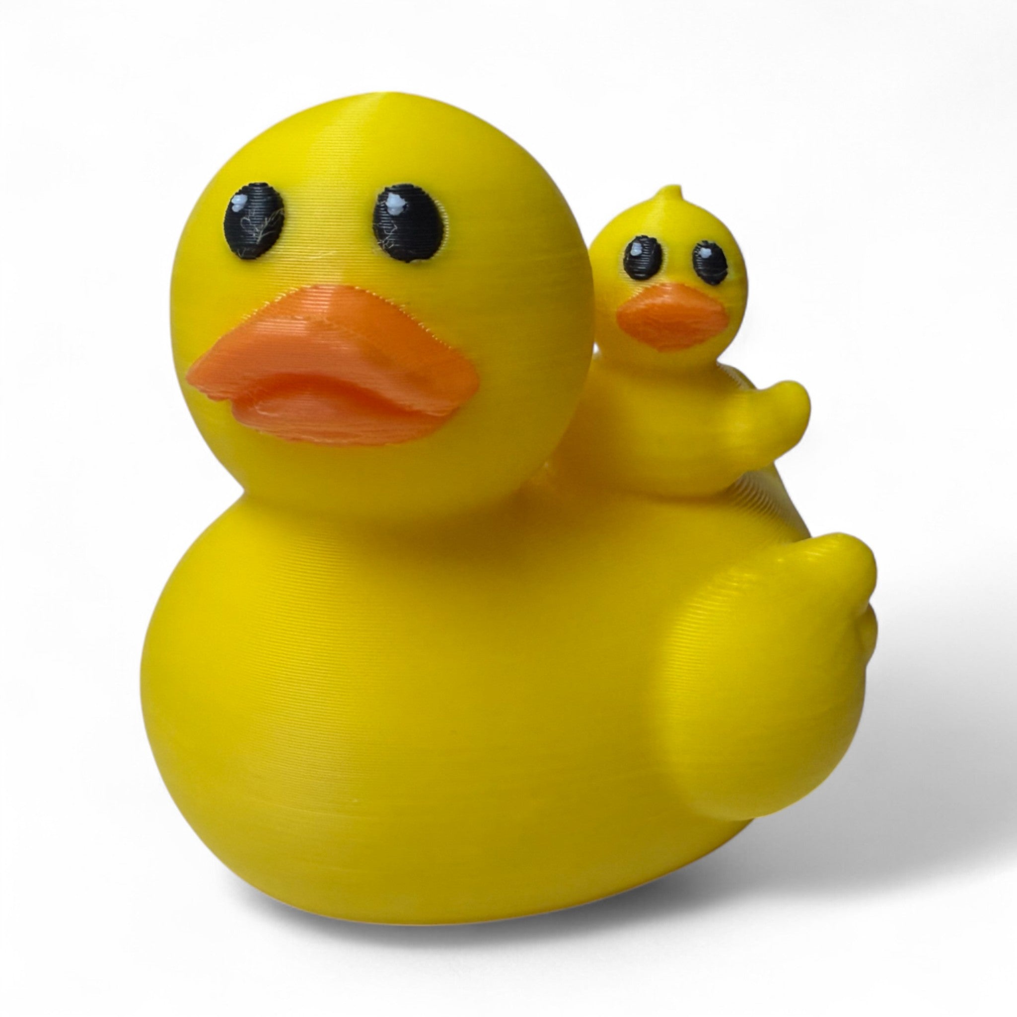Mom Duck with Baby – 3D-Printed Duck Duo with Baby Riding on Her Back