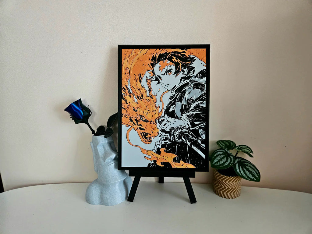 Tanjiro Hinokami Kagura HueForge Wall Art