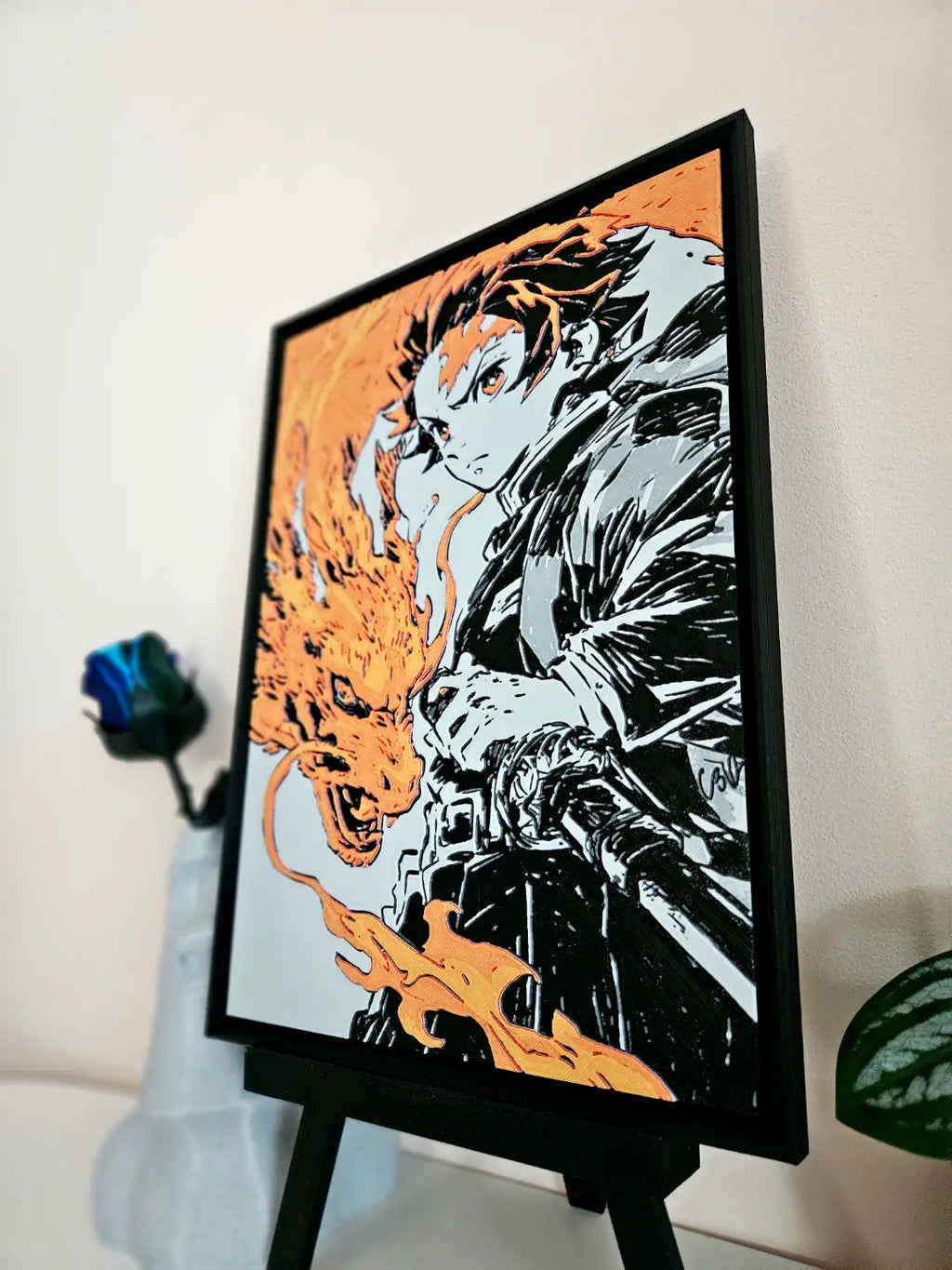 Tanjiro Hinokami Kagura HueForge Wall Art