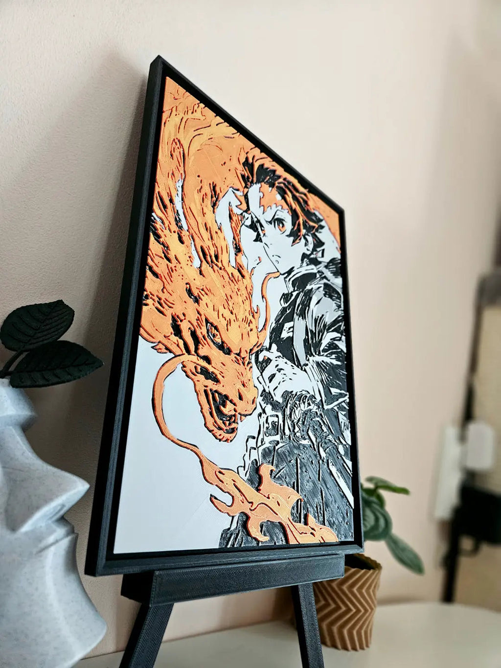 Tanjiro Hinokami Kagura HueForge Wall Art