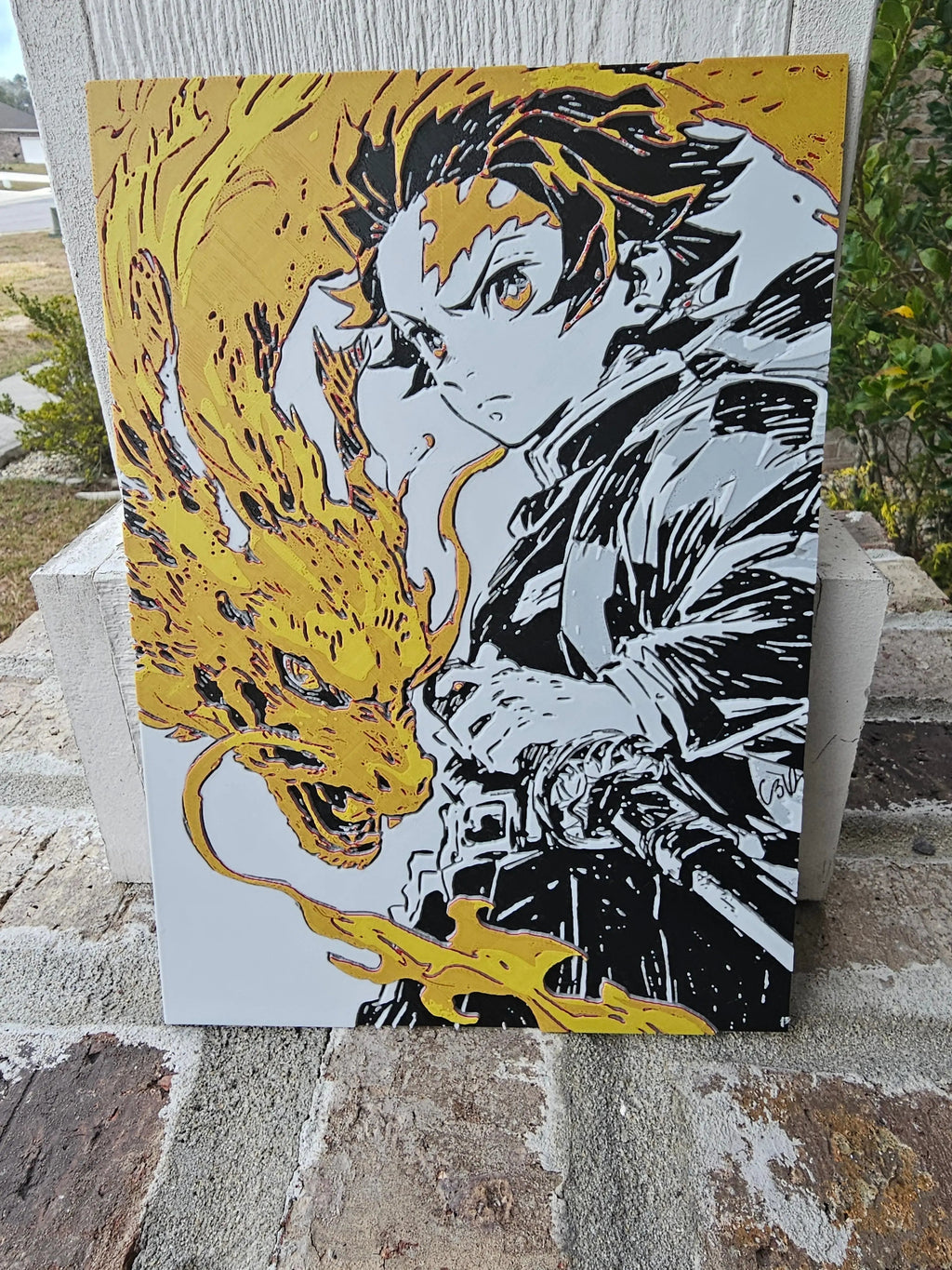 Tanjiro Hinokami Kagura HueForge Wall Art